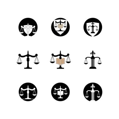 Hukuk Firması logosu ve simge tasarımı şablon-vektörü