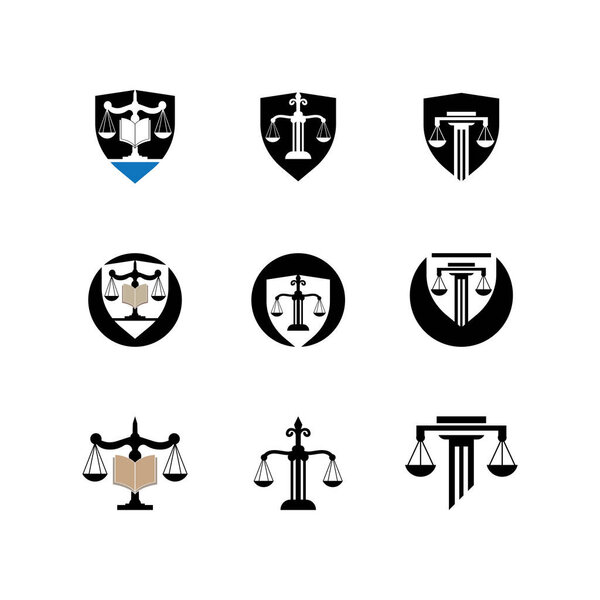 Law Firm logo and icon design template-vector