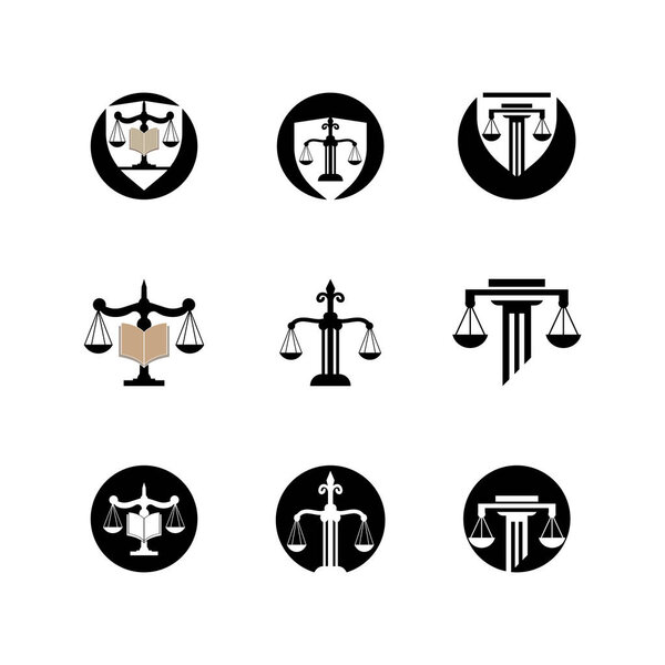 Law Firm logo and icon design template-vector