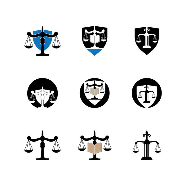 Law Firm logo and icon design template-vector