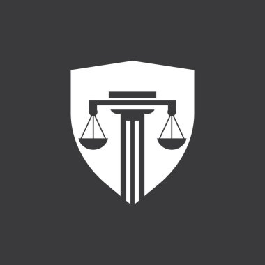 Hukuk Firması logosu ve simge tasarımı şablon-vektörü