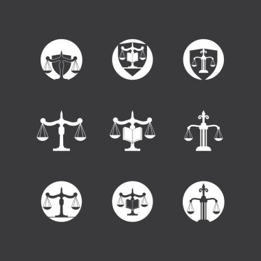 Hukuk Firması logosu ve simge tasarımı şablon-vektörü