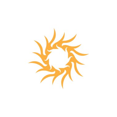 Güneş Simgesi ve Sembol Şablonu İllüstrasyonu