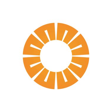 Güneş Simgesi ve Sembol Şablonu İllüstrasyonu