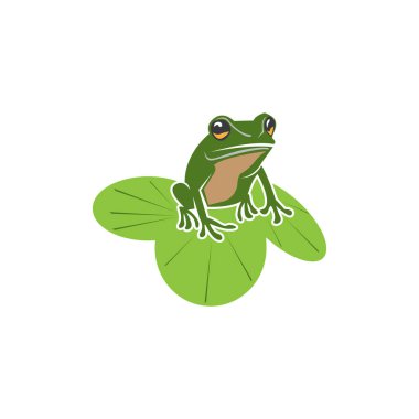 Yeşil Kurbağa Simgesi ve Sembol Şablonu