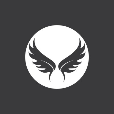 Kuş Kanatları Simgesi ve Sembol Şablonu İllüstrasyonu