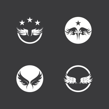 Kuş Kanatları Simgesi ve Sembol Şablonu İllüstrasyonu