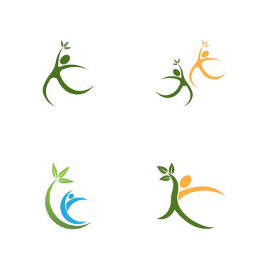 Sağlık İnsanları Yaşam simgesi ve sembol şablonu