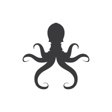 Ahtapot simgesi ve sembol vektör şablonu çizimi