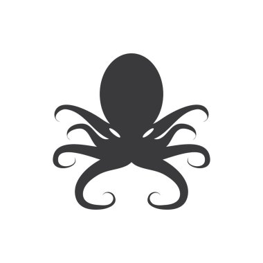 Ahtapot simgesi ve sembol vektör şablonu çizimi