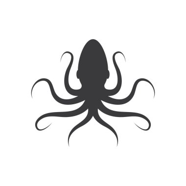 Ahtapot simgesi ve sembol vektör şablonu çizimi