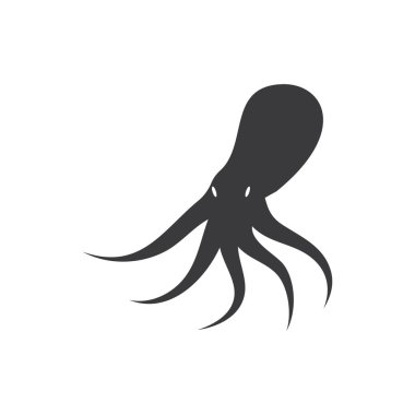 Ahtapot simgesi ve sembol vektör şablonu çizimi