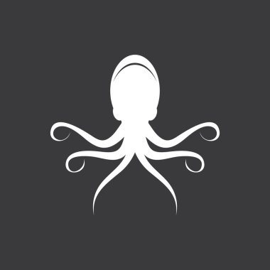 Ahtapot simgesi ve sembol vektör şablonu çizimi