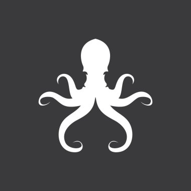 Ahtapot simgesi ve sembol vektör şablonu çizimi