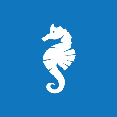 Deniz atları balık simgesi ve sembol vektör şablonu çizimi