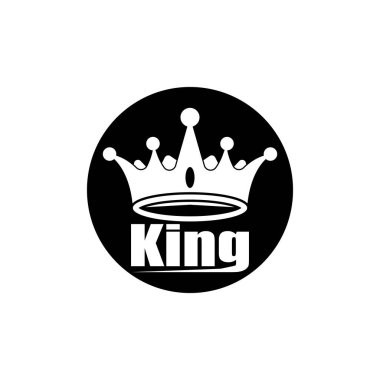 Crown King Simgesi ve Sembol Vektör Şablonu