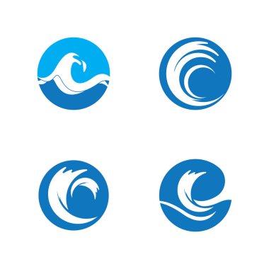 Dalga Sahili Su Sıçrama Simgesi Şablonu