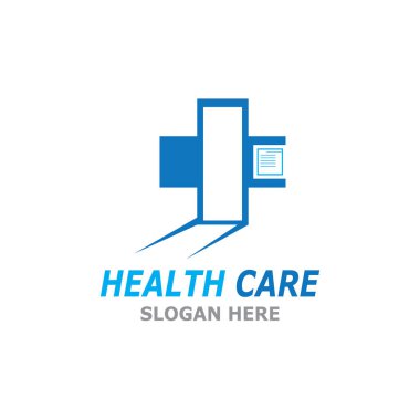 Sağlık Hizmeti Teknolojisi Sembolü Vektör Şablonu İllüstrasyonu