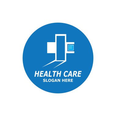 Sağlık Hizmeti Teknolojisi Sembolü Vektör Şablonu İllüstrasyonu