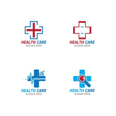 Sağlık Hizmeti Teknolojisi Sembolü Vektör Şablonu İllüstrasyonu