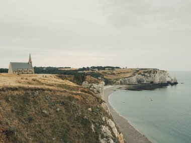 Fransa 'nın Etretat Köyü, Normandiya Kıyısı