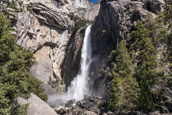 Lower Yosemite Falls Sunny Day Imagen de archivo