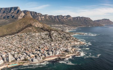 Twelve Apostles and Sea Point (Cape Town, South Africa), view from helicopter clipart