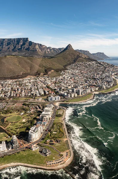 Зелена Точка Морська Точка Кейптаун Пар Знімок Вертольота Ліцензійні Стокові Фото