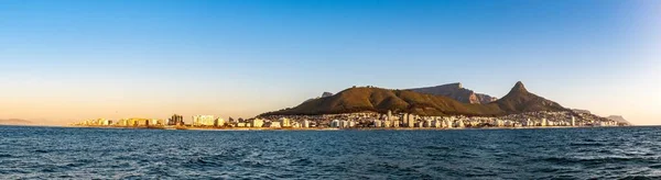 Pôr Sol Cidade Cabo África Sul Vista Barco Imagem De Stock
