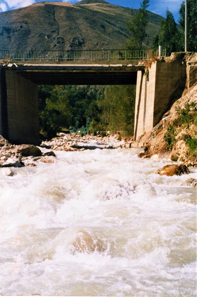 Huayanca Hidroelektromos Folyó Ancash Peru Háttér Kép — Stock Fotó