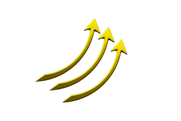 Business Golden Arrows Graph Statistics Sales Logo Icon Image Render — 스톡 사진