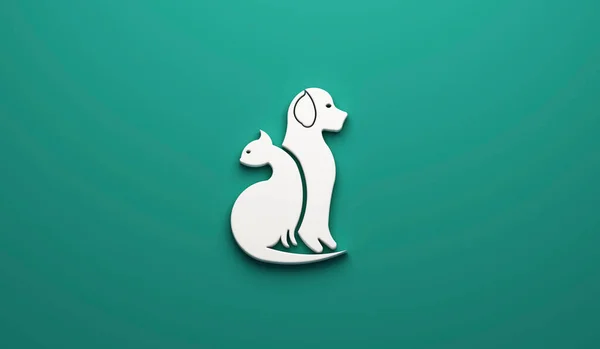 Логотип Собака Котячі Силуети Значок Веб Зображення Графічне Кліп Арт — стокове фото