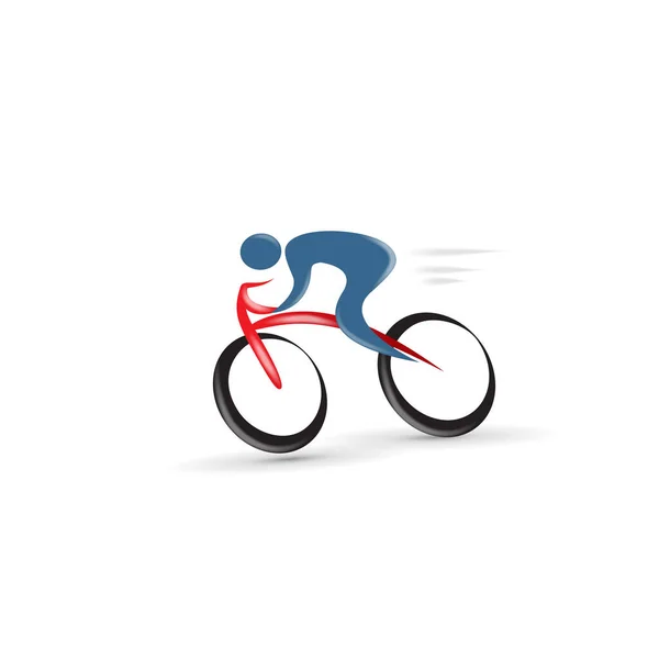 Bisiklet Sporu Figürü Silueti Simgesi Vektör Illüstrasyon Grafik Logo Tasarımı — Stok Vektör