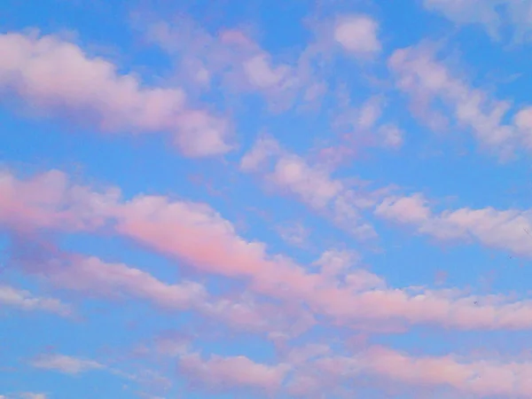 Beautiful dramatic blue pink sky clouds in Florida USA stock image photography picture