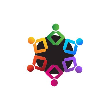 Logo takım çalışması iş birliği renkli simge logotları ile tanışma kimlik kartviziti web resim tasarımı