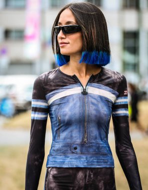 MILAN, Italy- 21 Eylül 2022 Alexandra Guerain Milano 'da sokakta.