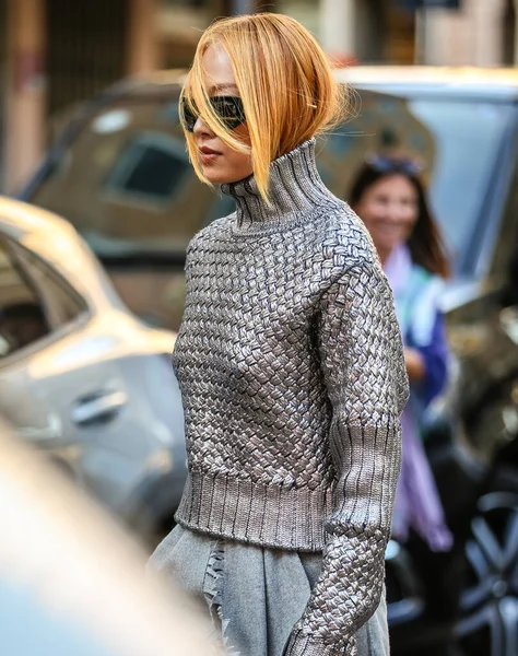 stock image MILAN, Italy- September 21 2022: Niki Wu Jie on the street in Milan.