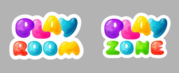 Bannière Dessin Animé Vectoriel Zone Enfants Lettres Colorées Pour Décoration — Image vectorielle