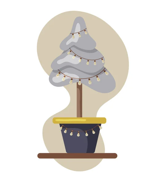 クリスマスツリー グリーティングカード 招待状 バナー ウェブのための松 アイコンコレクション 美しいエレガントなクリスマスツリー 近代的なフラットデザイン Bohoスタイル — ストックベクタ