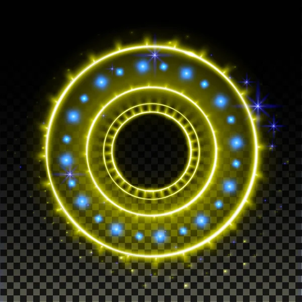 Gold Hologram Portal Magic Fantasy Portal Magic Circle Halo Effect — стоковый вектор