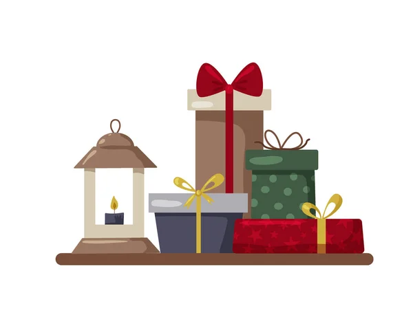Δώρο Boho Χριστουγεννιάτικο Δώρο Διακοσμητικά Boho Χρώμα Κόμμα Δώρα Για — Διανυσματικό Αρχείο