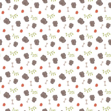 Dinozor dikişsiz ayak izi izleri. Pençeli, taşlı, gökkuşaklı en az renkli arkaplan. Dinozor ayak izleri tekstil, sarma, duvar kağıdı ve tasarım için mükemmel.