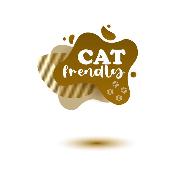 Pet Friendly Tag Étiquette Brune Emblème Stikers Avec Des Gouttes — Photo