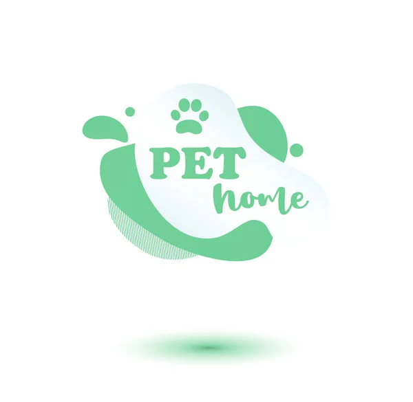 Etiqueta Para Animais Estimação Etiqueta Verde Emblema Stikers Com Gotas — Fotografia de Stock