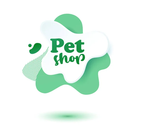 Pet Friendly Tag Green Label Stikers Emblem Drops Paw Web — Stock Vector
