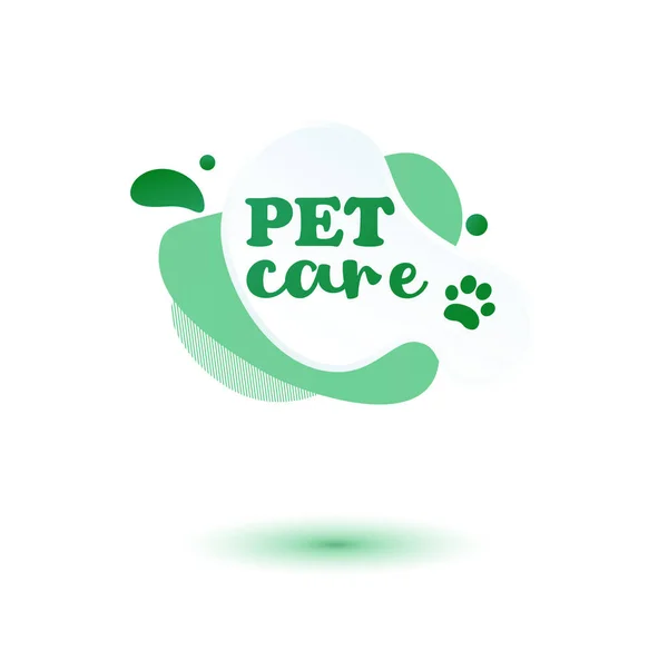Etiqueta Amigable Para Mascotas Etiqueta Verde Emblema Stikers Con Gotas — Archivo Imágenes Vectoriales