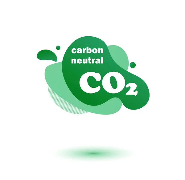 Neutral Carbon Co2 Stamp Stiker Neutral Carbon Dioxyde Footprint — Stock Vector