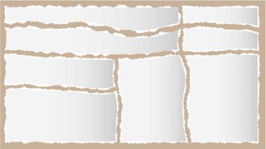 Tırtıklı dikdörtgen, basit şekil. Dikdörtgen kağıt şablonu pürüzlü ve pürüzlü