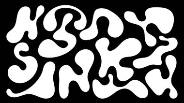 Organik ve düzensiz formlar sergileyen beyaz, kabarcık benzeri şekiller. Bu figürler koyu siyah bir zemine dağılmış, görsel olarak çarpıcı bir kontrastlık yaratıyor..