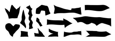 Çağdaş Zine kültürünün canlı ve anlamlı doğasını vurgulayan çeşitli yırtık kağıt şekilleri ve semboller sanatsal olarak düzenlenmiştir..